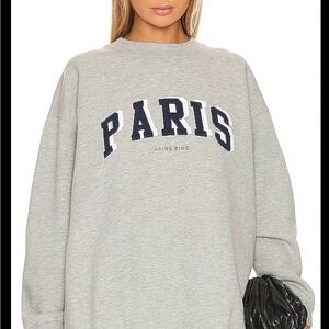 NWT Anine Bing Tyler Gray Paris Crew Neck Sweater Size M